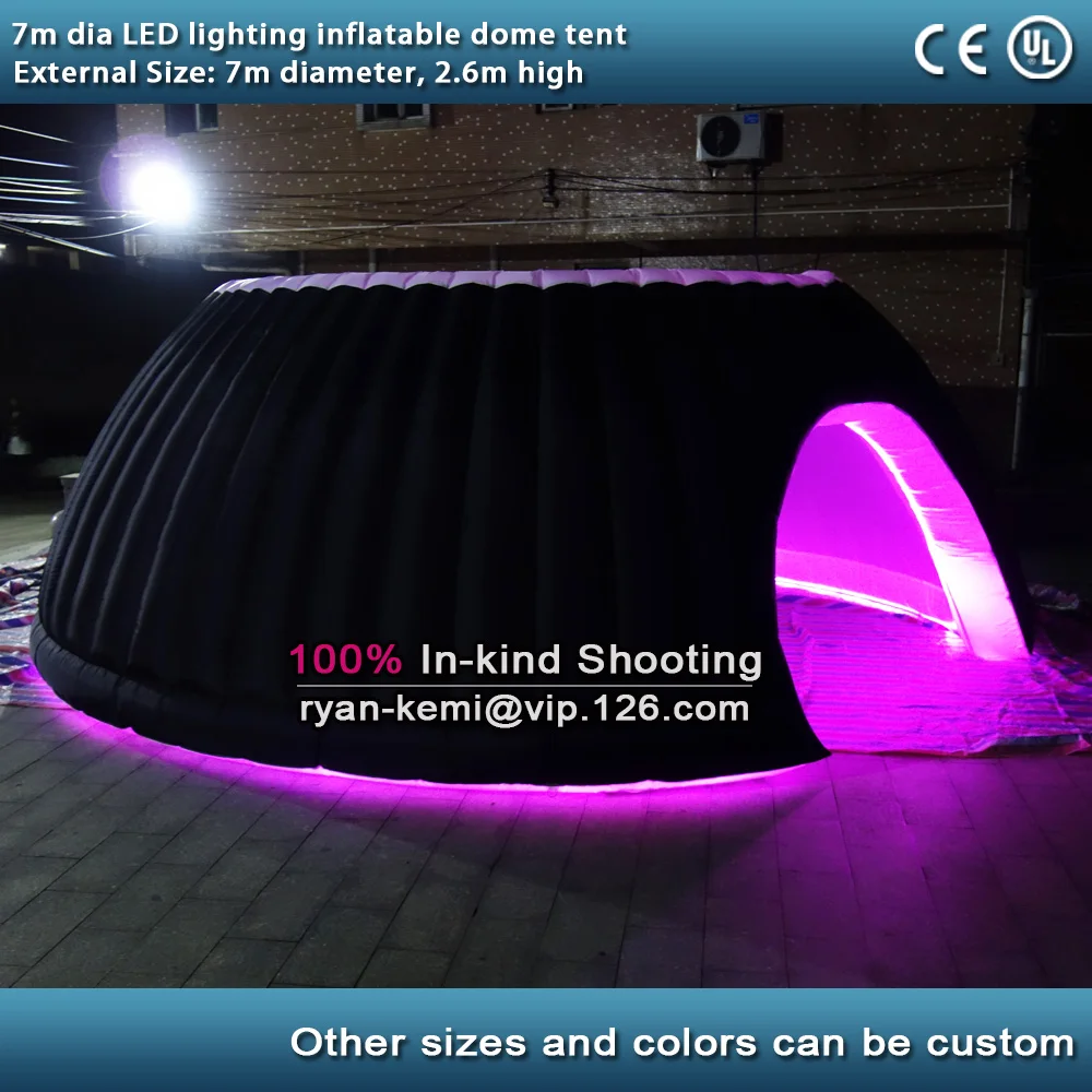 LED lighted inflatable igloo tent wedding tent