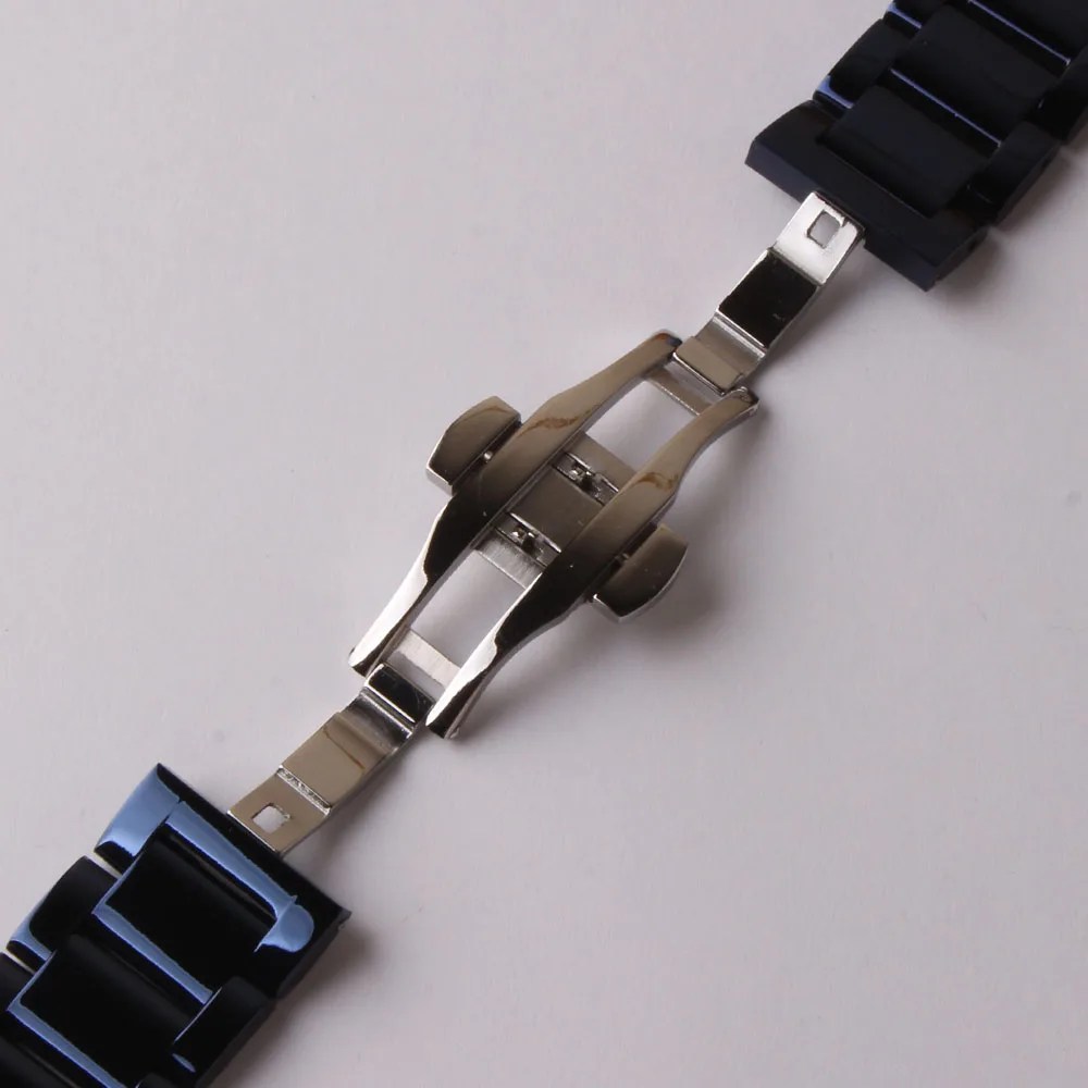 Новое поступление Ремешки для наручных часов браслет полированный матовый аксессуары для часов 20 мм 22 мм для gear S2 S3 S4 мужские модные темно-синие металлические