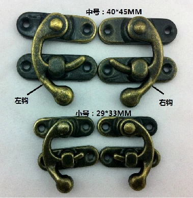 

50Pcs 40 * 45MM box padlock hasp hook horns locked wooden wine gift box buckle medium shackle lock horns(rigth)