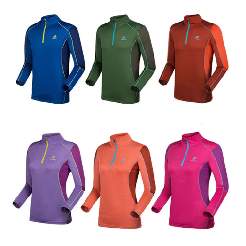 Tectop 2018 NEW Women's Men's Summer Long Sleeve Tees With Zipper Hot T-Shirts Outdoor Quick dry Hiking Sports Clothes RW016 Tectop 2018 NEW Women's Men's Summer Long Sleeve Tees With Zipper Hot T-Shirts Outdoor Quick dry Hiking Sports Clothes RW016