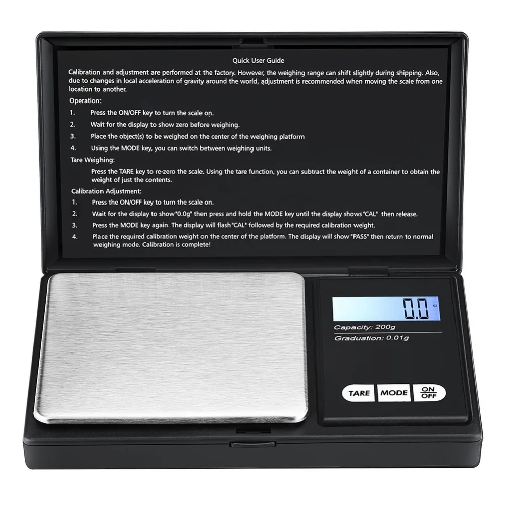200 x 0.01g Mini Digital Weighing Scale Portable Digital Scale with