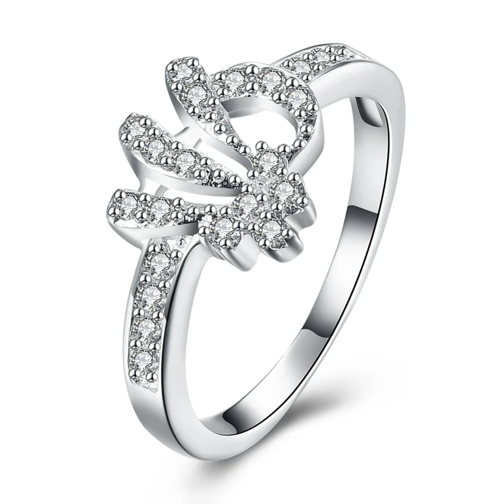 2017 Silver Shiny Crystal Rings Fashion Charm Women Ring Jewelry Cubic