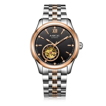 

Hot Sale Freeshipping Skeleton Man Watches Steel Watchband Waterproof Saphire Dial Black Tourbillon Mechanic Mans Wristwatches