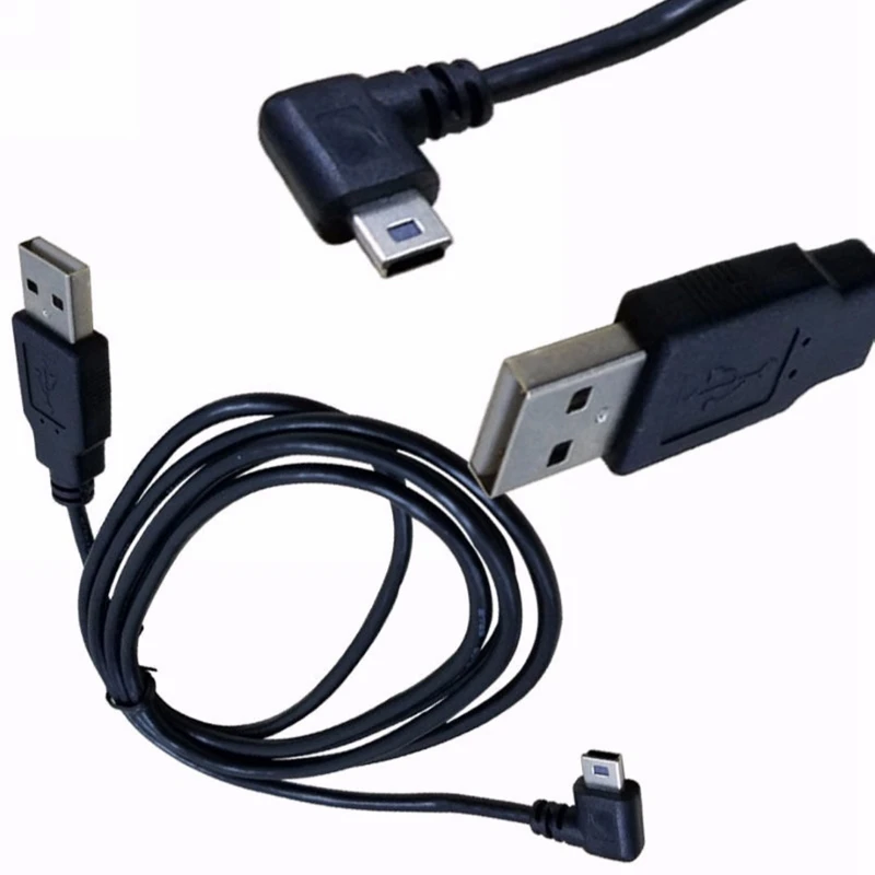 Штекер USB 2 0 A для Mini 5 контактного левого углового штекера кабель передачи данных