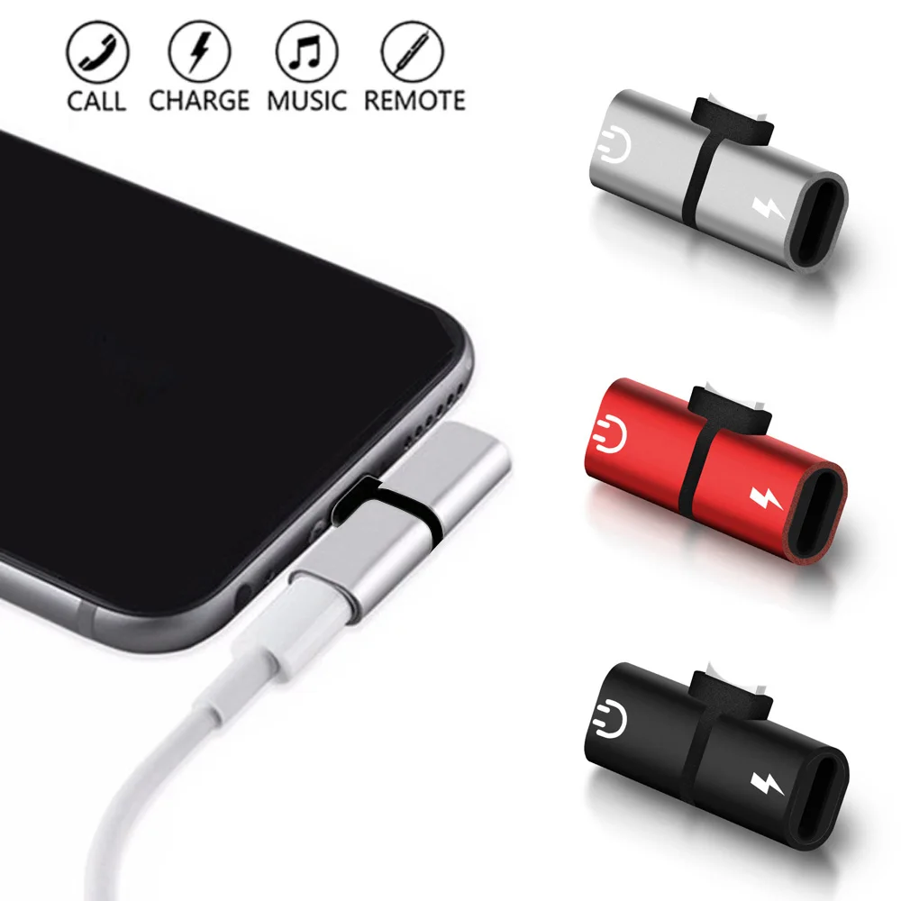 

For iPhone X 7 8 Plus Audio Charging Dual Adapter Splitter Cable For Lightning Jack to Earphone AUX Cable Connector Converter
