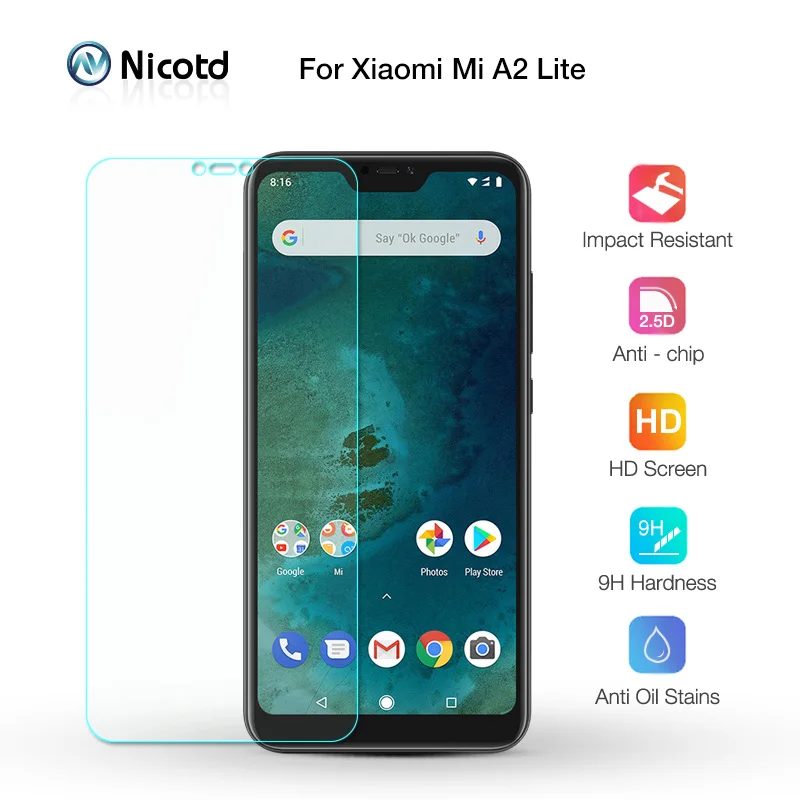 Nicotd 2.5D 9H Premium закаленное стекло для Xiaomi Mi A2 Lite защита экрана Защитная пленка A2lite 5 84