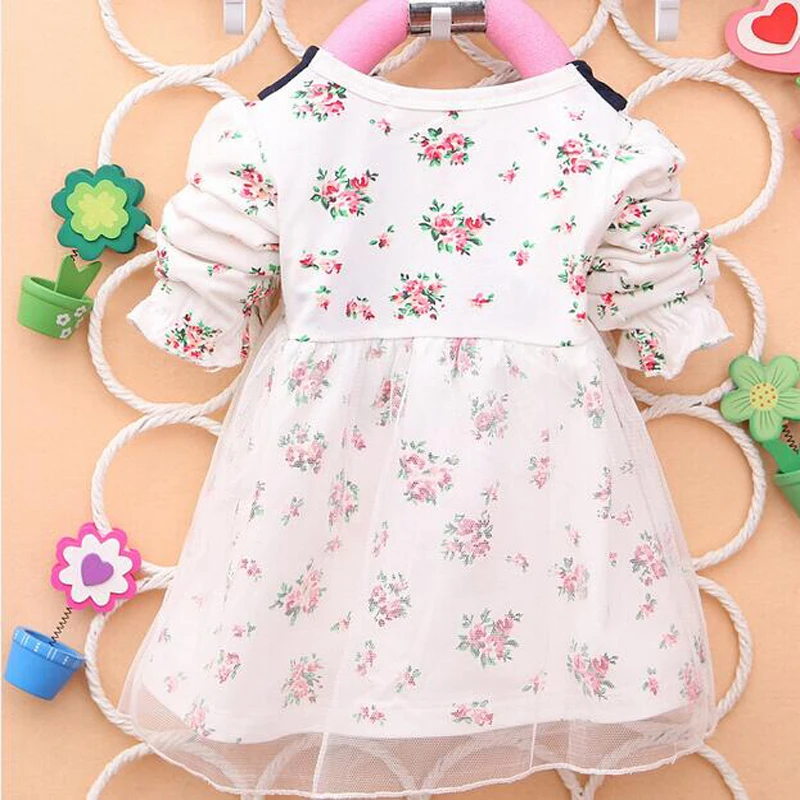 ZSXPMORE/Детская рубашка; сезон весна-осень детская рубашка с модным принтом и большим бантом короткое платье с длинными рукавами для маленьких девочек белый, розовый, синий