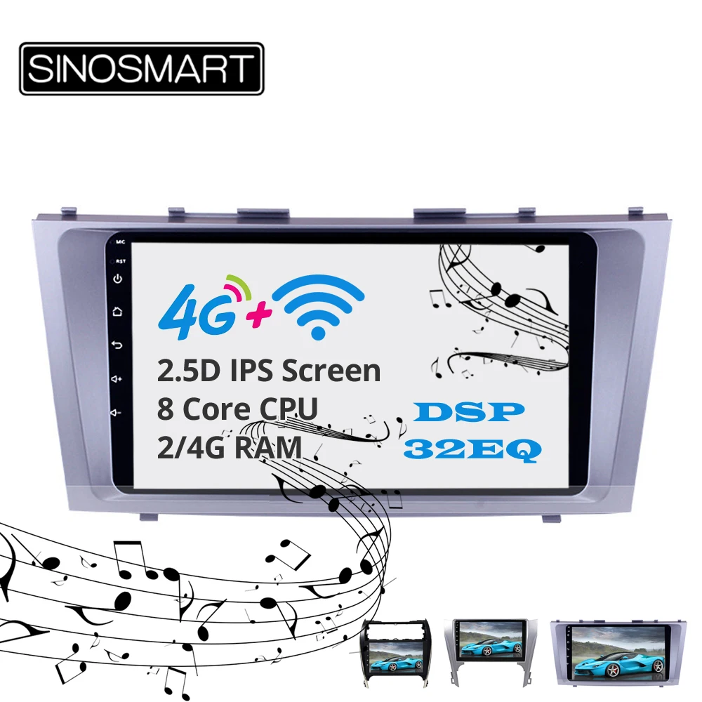 Sinosmart Android 8,1 2Din ips/QLED 2.5D экран автомобильный gps радио навигационный плеер для Toyota Camry Американская версия 2006