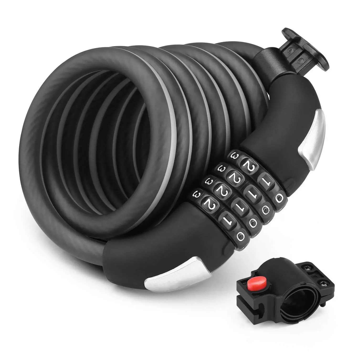 

Bike Lock HCL2C Cable Locks High Security 4 Digit Resettable Combination Self Coiling Bicycle Lock-1.8m/6ft-MUSIC Heavy Duty