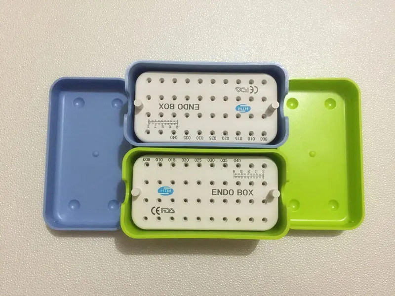 Buy 2Pcs/set New Dental BLUE&GREEN Plastic Endo Box With A Ruler from Reliable