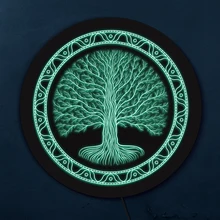 Druimic Yggdrasil Древо жизни светодиодный неоновый знак кельтский Стиль Логотип Викинг норвежский языческий мифологический Готический талисман освещение Настенный декор