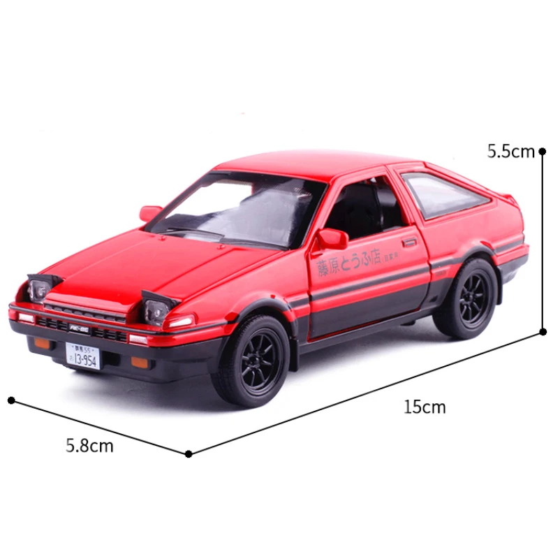 1:28 модель автомобиля из сплава Toyota AE86 со звуковым светом для мальчиков, игрушки