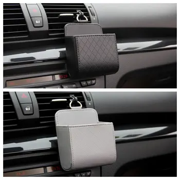 

Universal Car Mobile Phone Bag PU Leather Car Auto Air Outlet Coin Bag Case Box Holder Car Organizer Seat Back Storage Bag
