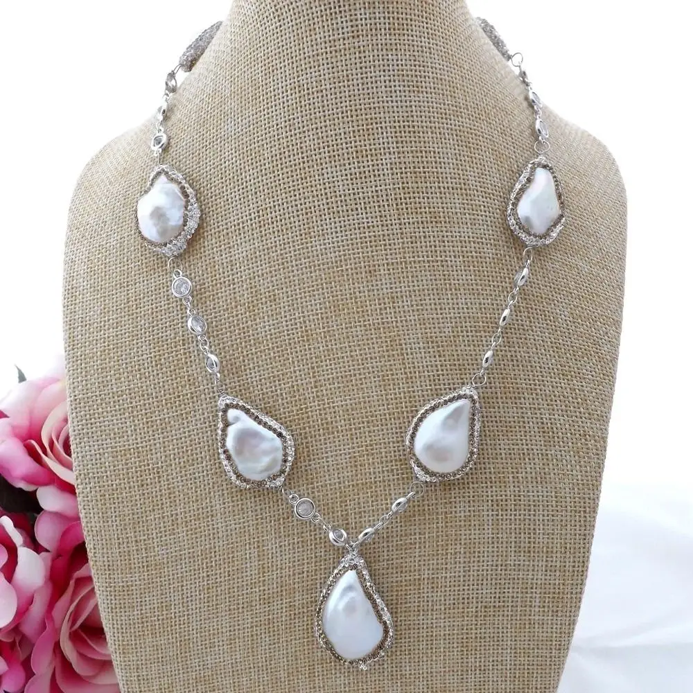 

Women's 19" White Keshi Pearl Chain Necklace