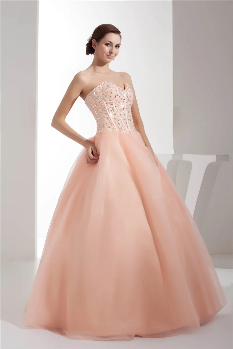 Prom Dress Vestidos De 15 Anos Sweetheart Organza Vestidos de Debutant Floor Length Quinceanera Dresses