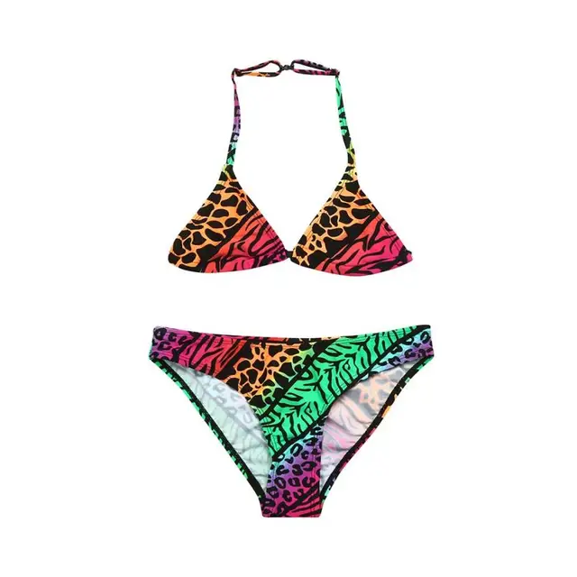 Best Price Swimsuit 2018 Summer Children Two-piece Leopard Swimsuit Girls Bikini Girls Beautiful Bikini Children's Swimwear Cherryb