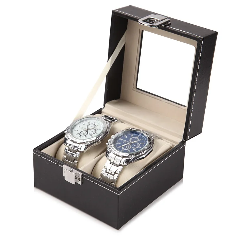 Leather Watch Case Storage Box Mens Watch Holder Box Organizer Fashion Display 2/6/10/12 Slots watch storage box watch storage bag
