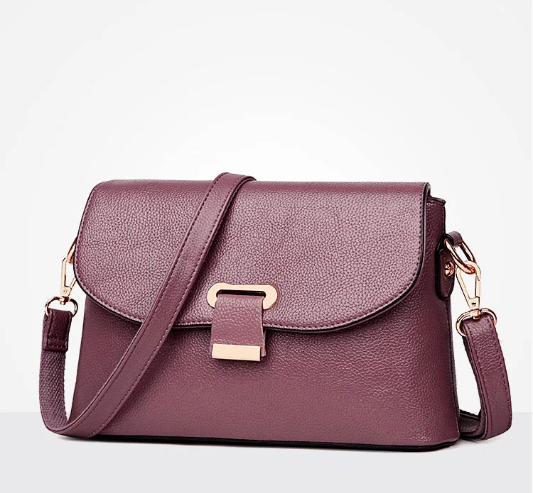 Роскошная женская сумка-тоут через плечо, женские сумки из натуральной кожи, сумка-мессенджер на плечо, женская сумка-тоут, ручная сумка, черная, винно-красная, серая - Цвет: Purple