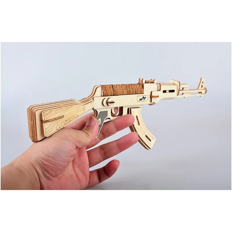 DIY AK47/M4A1/карабины/Револьвер пулемет Модель 3d деревянная головоломка игрушечный пистолет детский Набор для творчества ручная работа деревянная игрушка для подарков