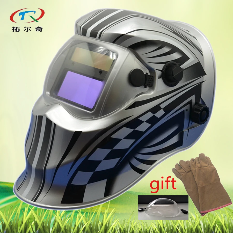 good Welding Helmet with glass and glove grinding Auto Darkening
