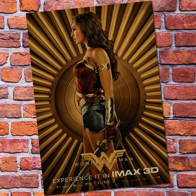 Винтажный бумажный Ретро аниме постер-Wonder Woman DC-poster cudi poster/Винтажный домашний Настенный декор - Цвет: Бургундия