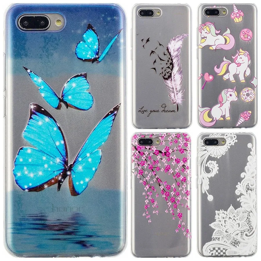 

Honor 10 Soft Cases on sFor Coque Huawei Honor 10 Case for Huawei Honor10 Cover TPU Cartoon Butterfly Patterns Phone Cases