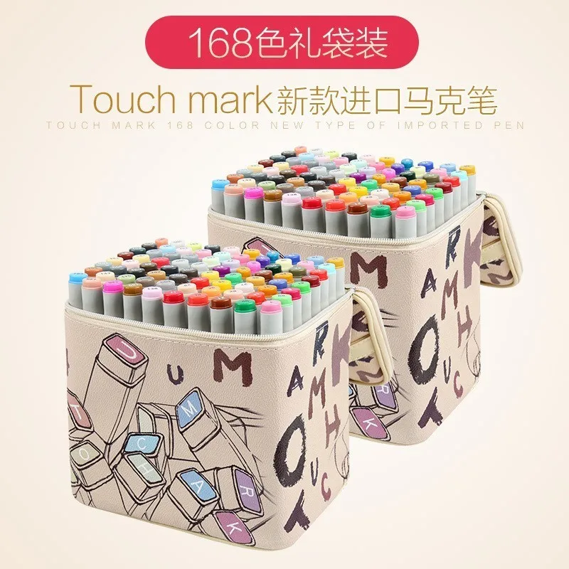 TouchMark 30/40/60/80/168 Цвет двойной головкой набор маркеров для живописи алкоголя эскиз Маркеры Ручка для искусства раскрашивания манга дизайн искусство Сделано в Китае - Цвет: 168 Colors