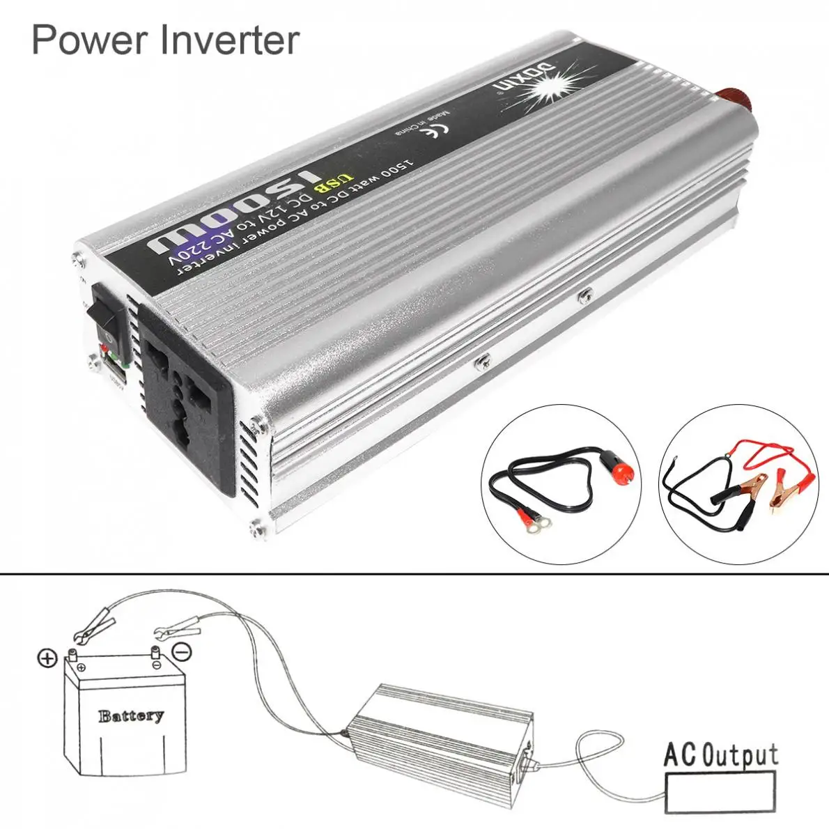1500 Вт автомобильный инвертор постоянного тока 12 В 24 В в переменный ток 220 в 110 В USB зарядное устройство конвертер автомобильный инвертор пиковая мощность 3000 Вт