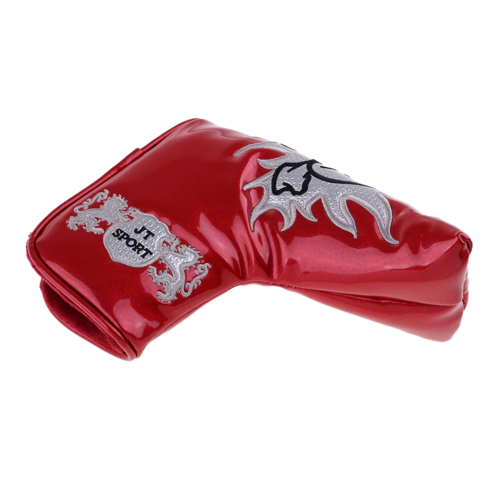 Premium Durable PU Skull Head Magnetic Golf Blade Putter Head Cover Headcover Protector Bag Accessories - 4 Colors