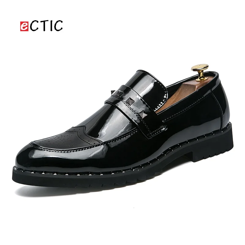 Офисная мужская деловая обувь классические оксфорды с заклепками Zapatos Hombre