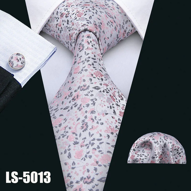 LS5013 LS-822, мужской галстук, черный, Пейсли, шелк, классический, Barry. Wang, галстук, Hanky, запонки, набор для мужчин, официальный, Свадебный, для вечеринки, для жениха - Цвет: LS5013