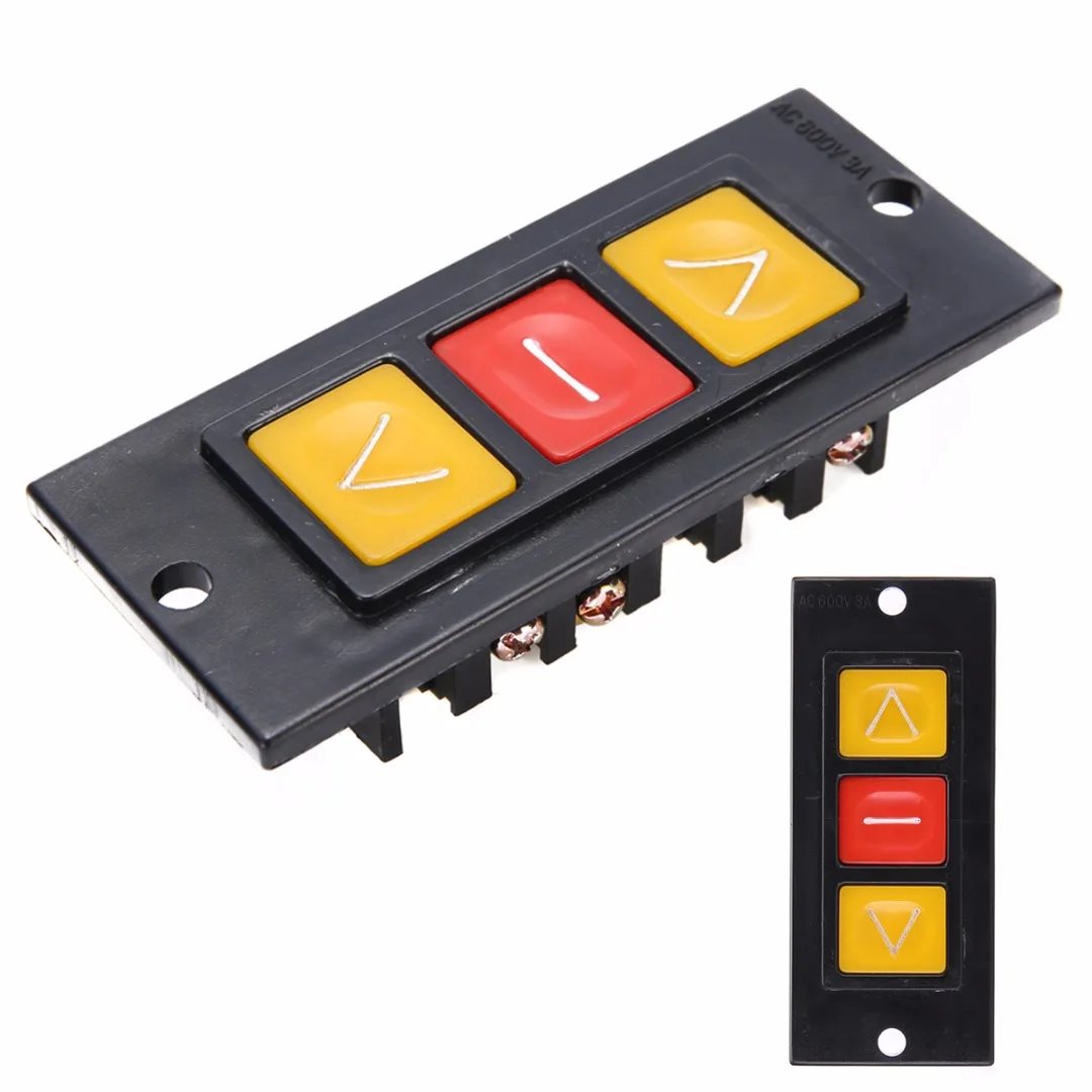 Rolling Door Up Down Stop 3 Buttons Switch Black Plastic Housing Push