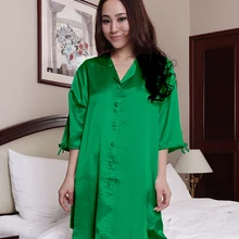Новинка, зеленый женский халат из вискозы, Однотонная ночная рубашка, Сексуальная мини-Пижама, ночная рубашка, летняя одежда для сна, один размер BR145
