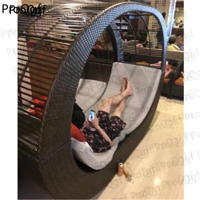 

Ngryise 1Pcs A Set Rattan wicker Lounge Chair Bed