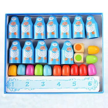 

children's Memory Toys Wooden Concentrated Training Early Education Puzzle parent-child Interactive Table Games Penguin Memory