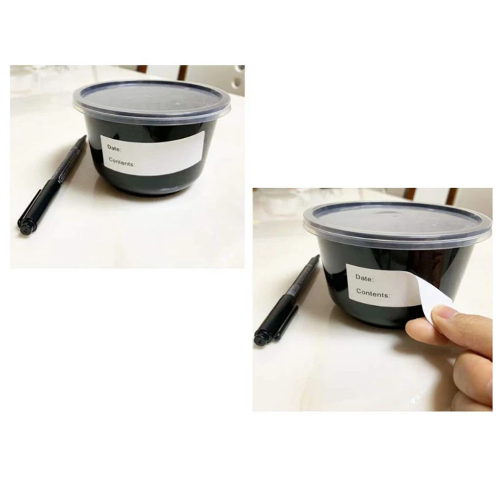 1 Roll of 125pcs Self-Adhesive Removable Freezer Refrigerator Food Storage Paper Sticker Labels White 25x77mm