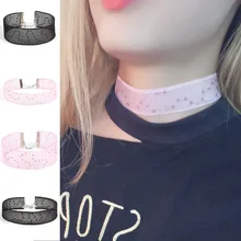 Vintage Geometric Embroidered Lace Neckband Collar Necklace Women Fashion Choker Necklace Jewelry 3 Colors lace choker necklace set