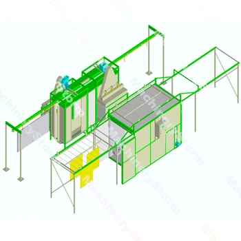 

Customized sami automatic Powder Coating plant with Manual Conveyor System Powder Coating line with spray cabinet and drying box