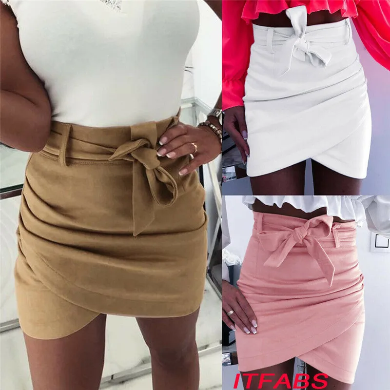

Women's Summer Irregular Pencil Bodycon Short Slim Seamless Stretch Tight Mini Skirt Evening Party