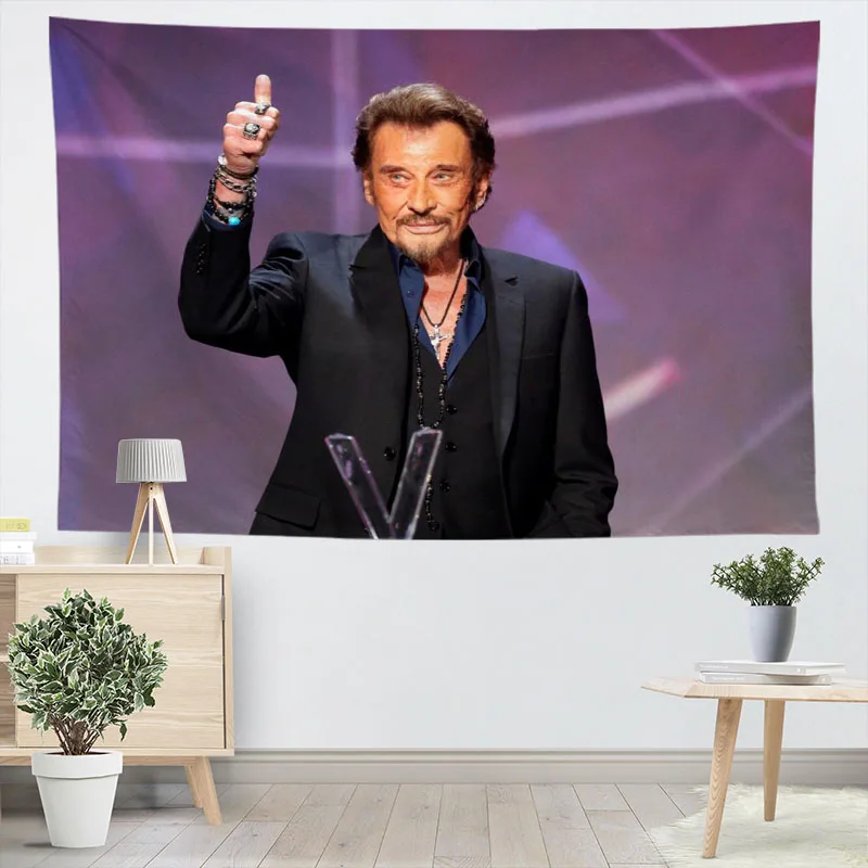 Online Johnny Hallyday Wandbehang Tapisserie Blätter Hause Dekorative Wandteppiche Strand Handtuch Yoga Matte Decke Tisch Tuch Wandteppich