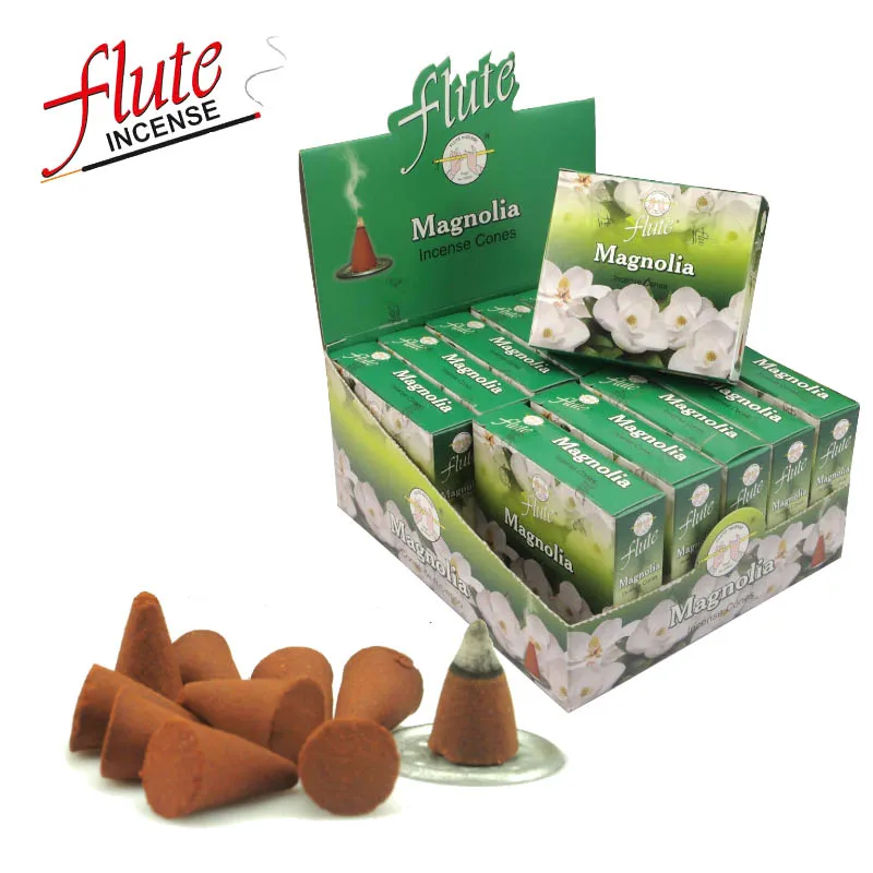 

FLUTE 10 Cones/Pack Magnolia Aroma Spice Incense Cones Hand Rolled from Indian Light Fragrance cone Incense For Aromatic