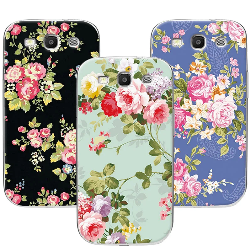 

Floral Painted Colorful Cases Coque For Samsung S3 GT-I9300 Neo i9301 Duos i9300i Cover Fundas For Samsung Galaxy S3 SIII Shell