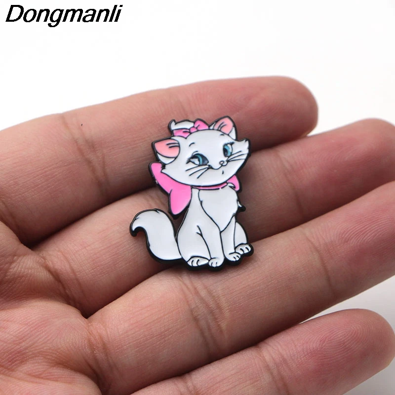 P2268 Dongmanli новые Marie Aristocats Детские булавки Maria Cat эмалированная Брошь для женщин и девочек значок ювелирные изделия аксессуары