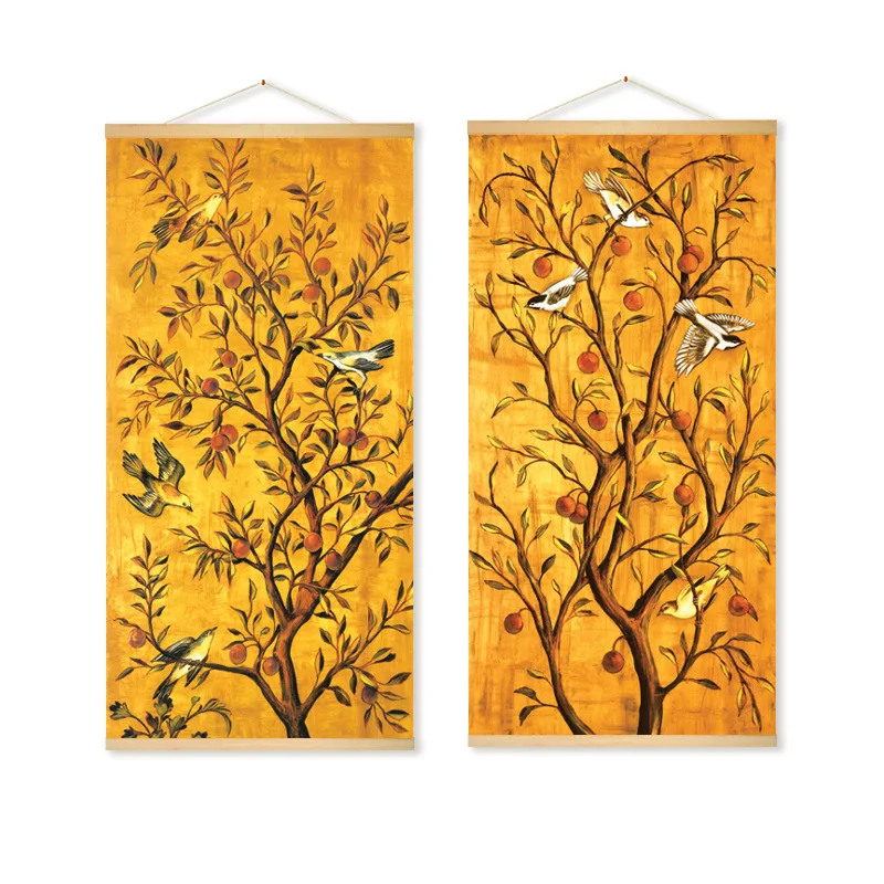 

Traditional Chinese Style Flower Hanging Scroll Painting Canvas Posters And Prints Wall Art Wall Pictures Nordic Home Decoration