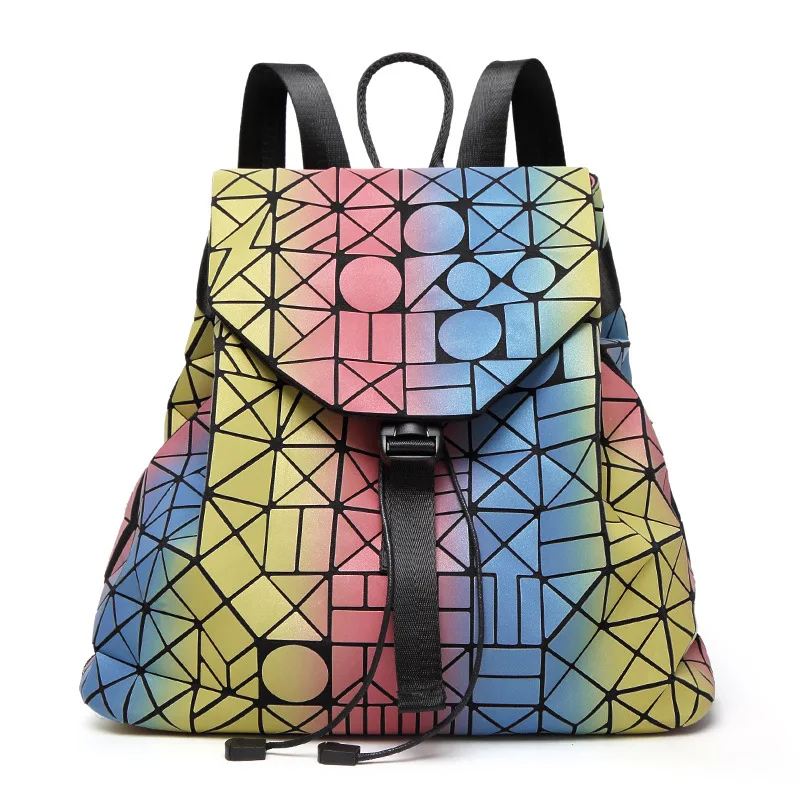 2017 Fashion Luminous women Rainbow Japan Backpack Geometry Plain ...