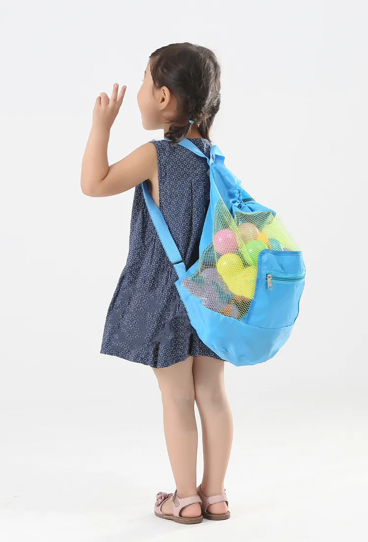 1PC Hot Sell Childrens Storage Bag Sand Away Protable Mesh Bag Kids Beach Toys Clothes Towel Bag Baby Toy Storage Sundries       (1)