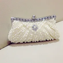 Großzügige Perlen Strass Kette Kleine tasche Shell tag kupplung frauen Handtasche abendtasche Hochzeit Brautjungfer tasche