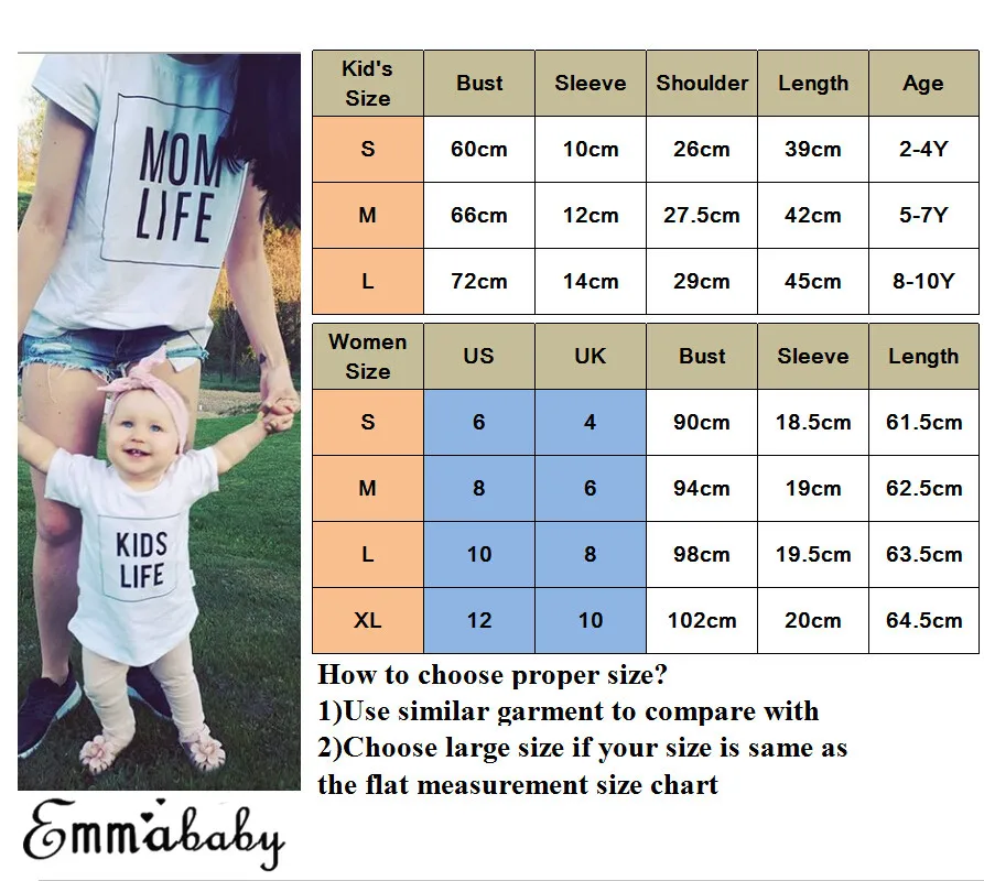Семейные комплекты для мамы и малыша Детские футболки Блузка Топы Хлопок Рубашка с короткими рукавами с надписью футболки
