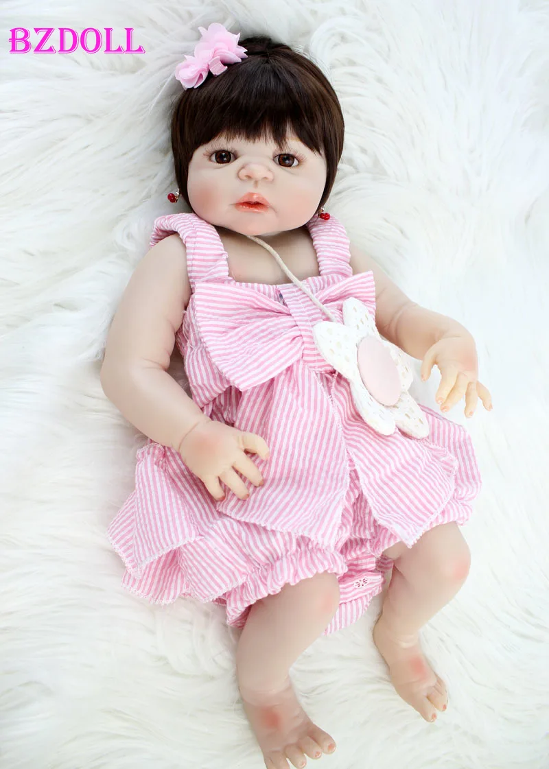22 Full Silicone Vinyl Body Reborn Baby Doll Newborn Girl Alive Doll Waterproof 22 Full Silicone Vinyl Body Reborn Baby Doll Newborn Girl Alive Doll Waterproof
