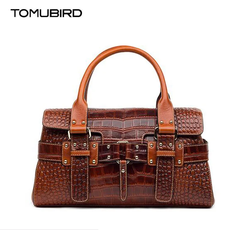 Сумка TOMUBIRD из воловьей кожи с тиснением под крокодила модная женская сумка